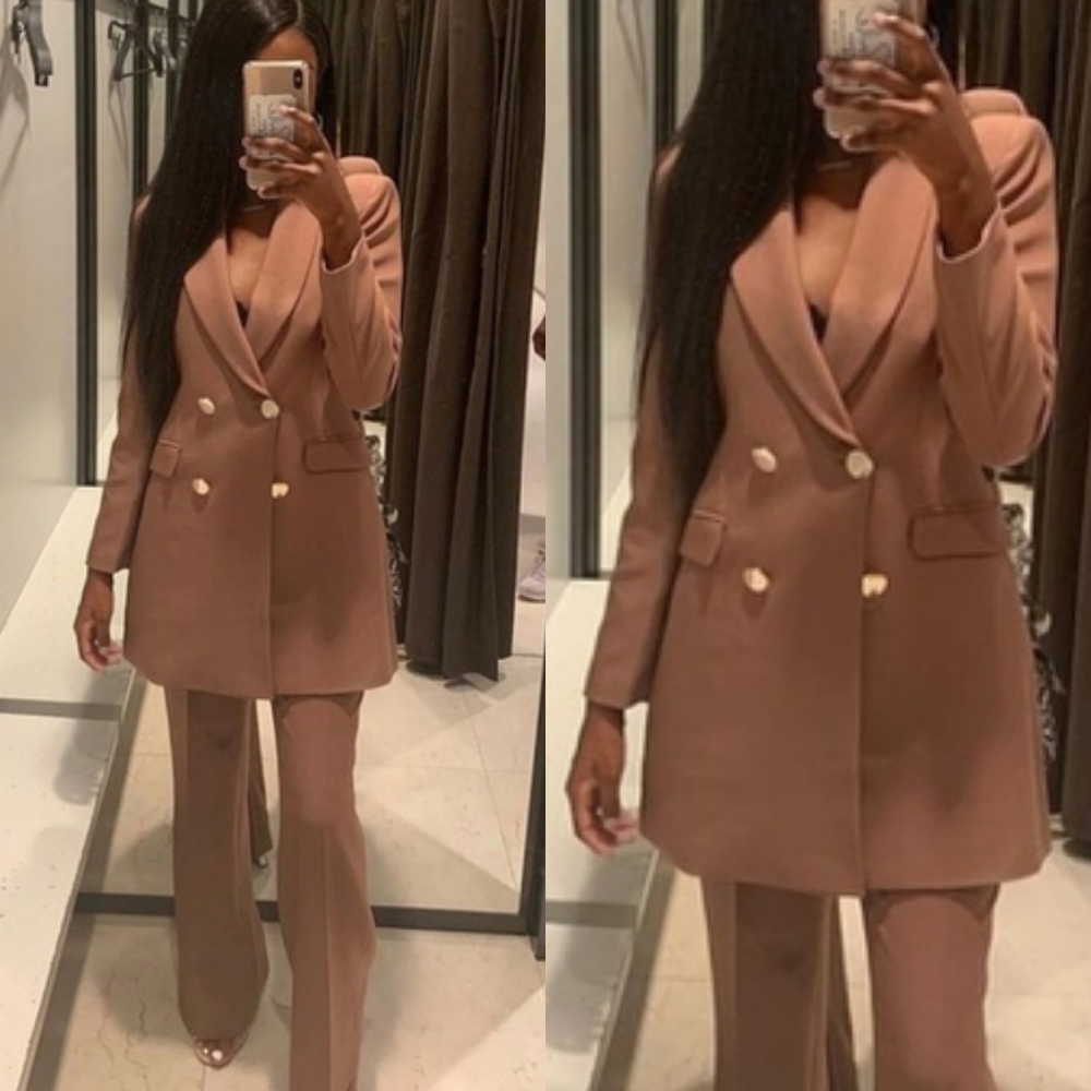 Zara double breasted long blazer size S - Picture 3 of 16